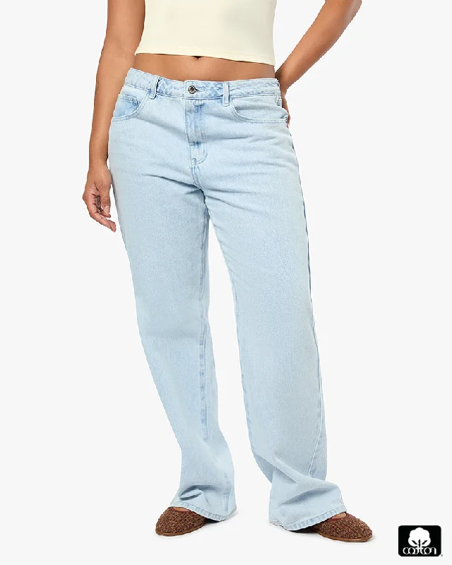 Baggy Mid Rise Straight Pant