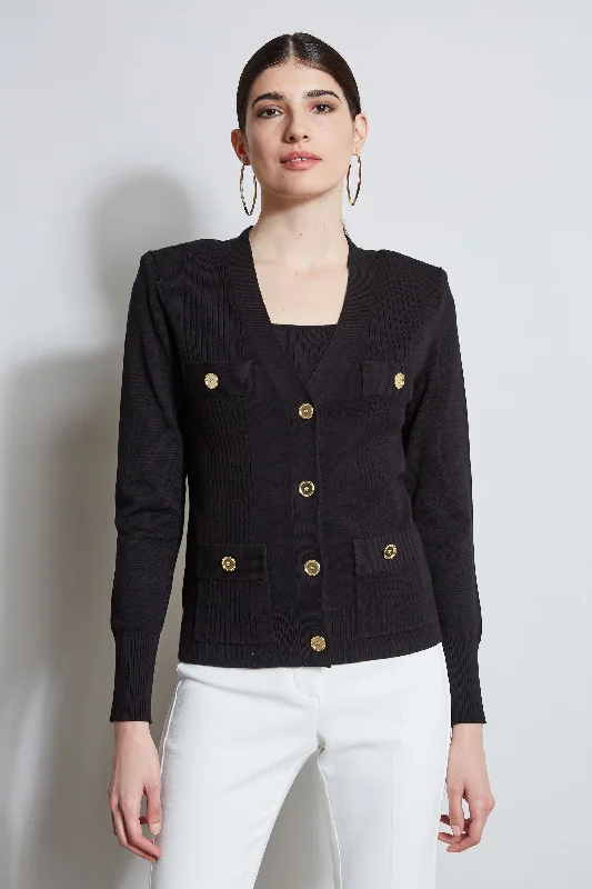 Rib Button Sweater