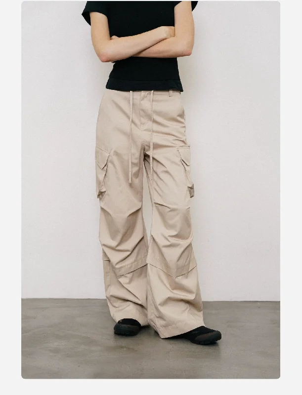 Drawstring 3D Pocket Cargo Pants