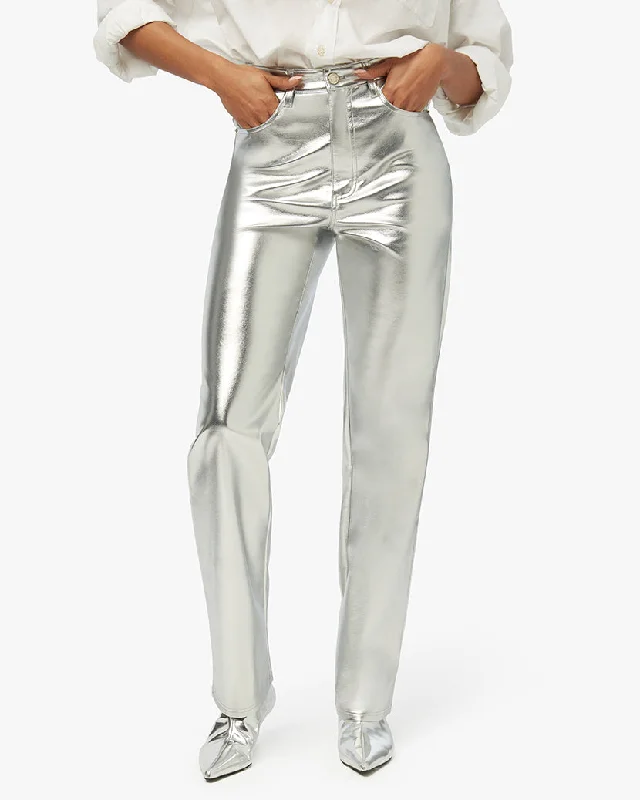 Mirror Shiny Metallic Straight Leg Pant