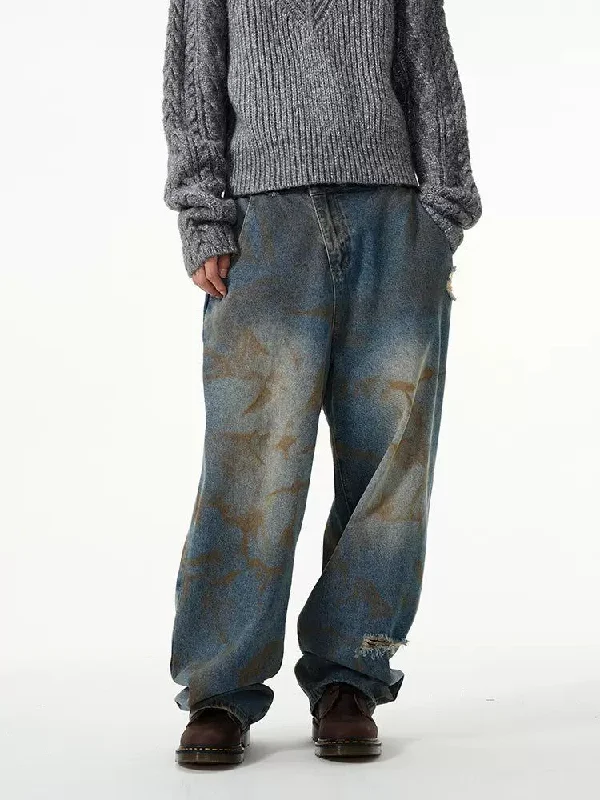 Rust Smudges Loose Jeans