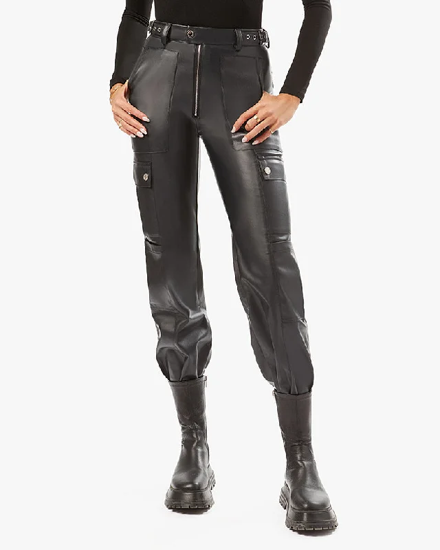 Vegan Leather Cargo Pant