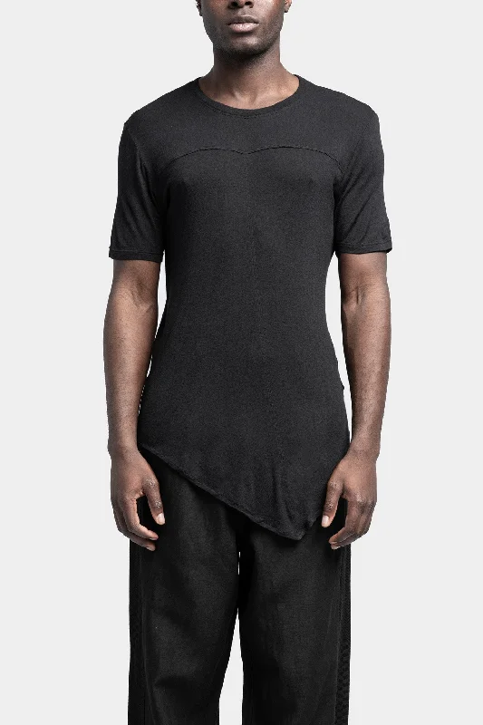 Asymmetrical viscose/silk t-shirt