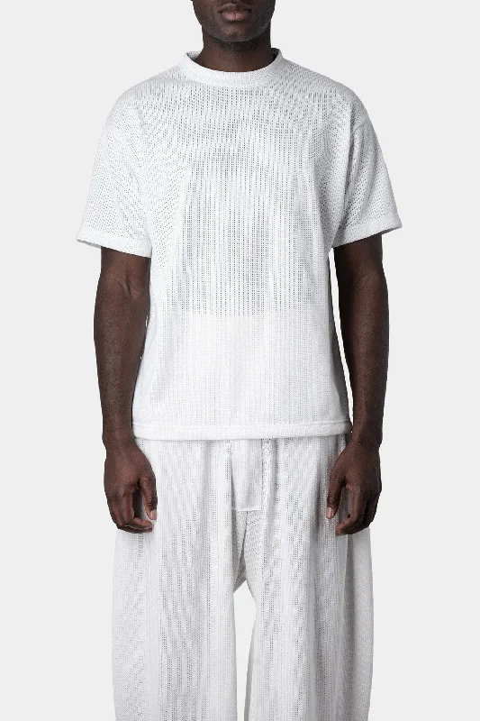 Perforated crewneck t-shirt, White