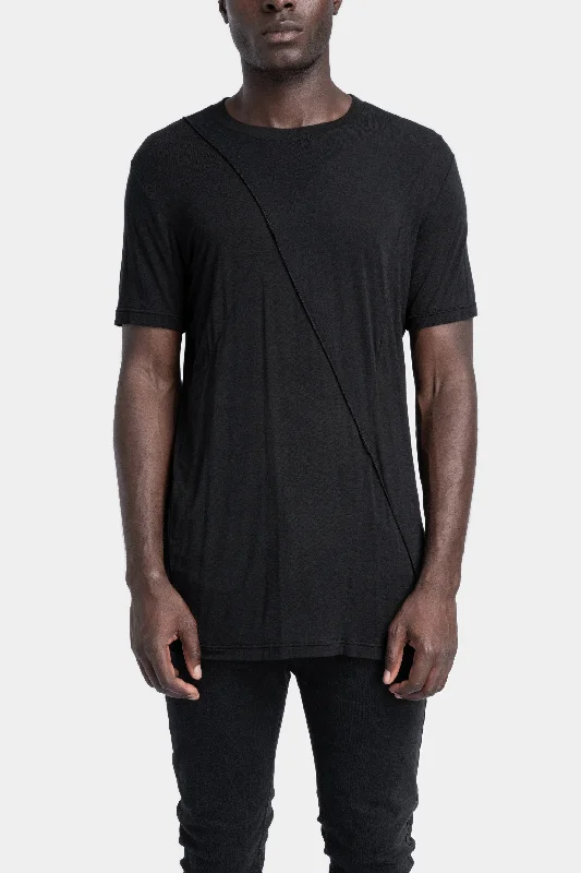 Piped seams cashmere blend T-Shirt