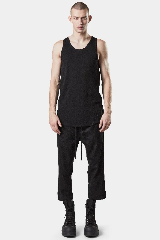 Scar-stitch cotton tank