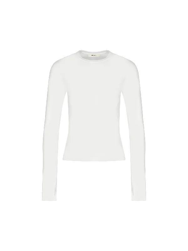 Women's 365 Cotton-Stretch Long-Sleeved Top—off-white