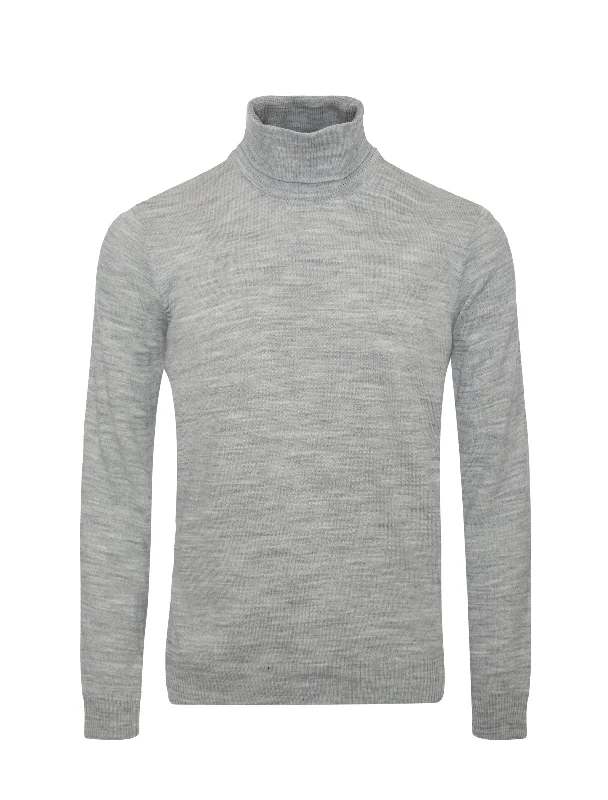 Turtle Neck sweater Heather Grey  T1100