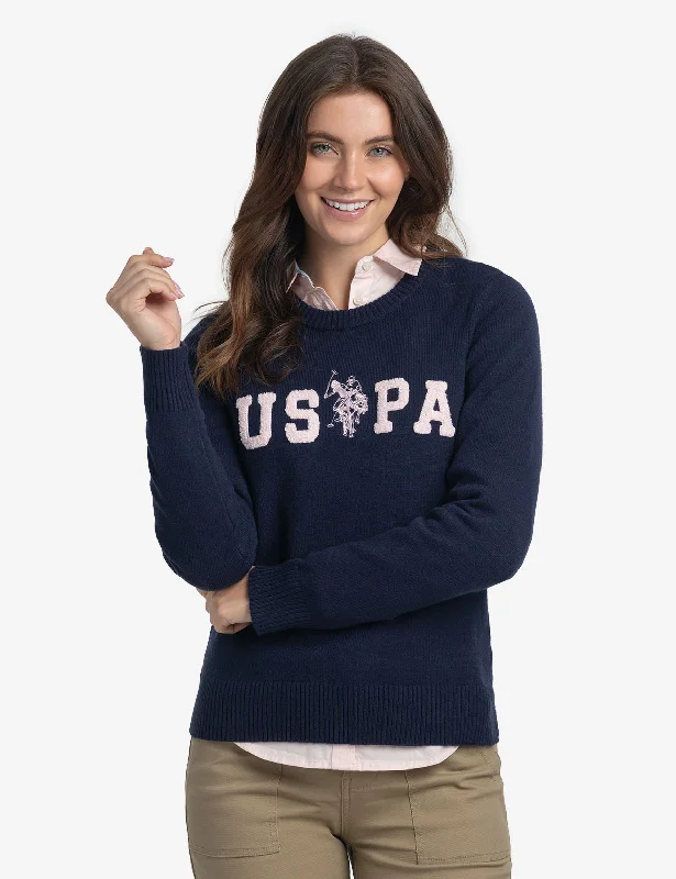 USPA LOGO CREW NECK SWEATER