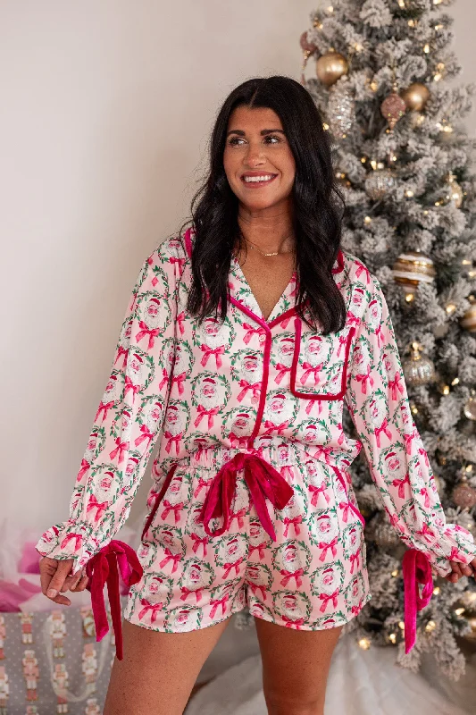 Hello Santa Pink Pajama Set