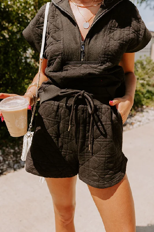 Oh So Chic Quilted Shorts in Black