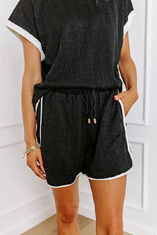 Road Trip Ready High Waist Shorts in Black