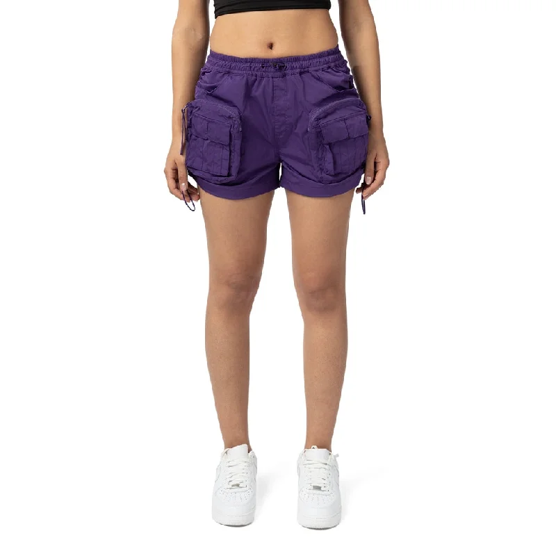 Shirring Utility Shorts - Purple