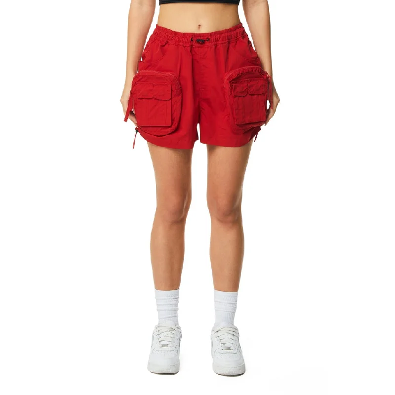 Shirring Utility Shorts - True Red