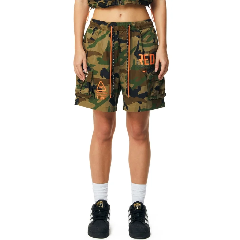 Slouched Utility Shorts - Wood Camo