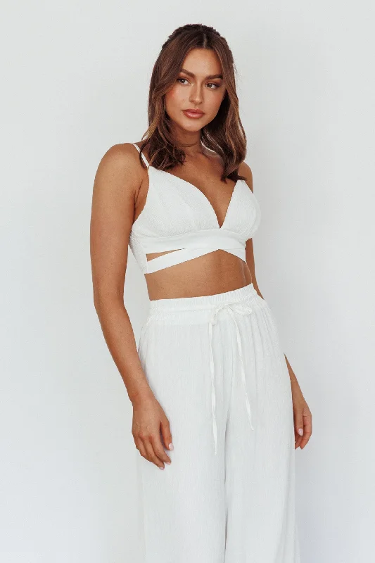 Cove Shirred Back Crop Top Ivory