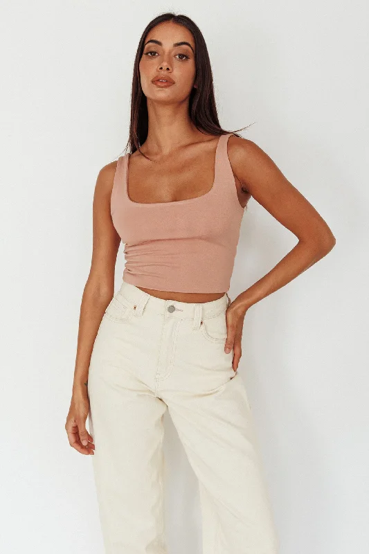 Pali U-Neckline Crop Top Nude