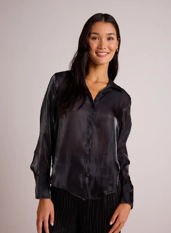 Shirt Tail Button Down - Black Shimmer