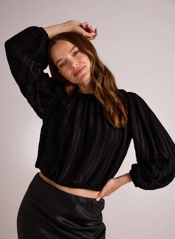 Elastic Shirred Top - Black