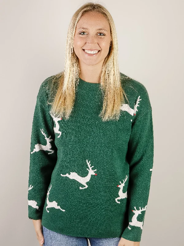 Green Reindeer Sweater