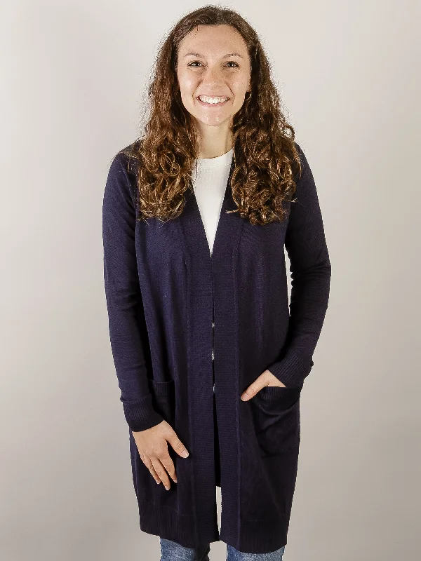 Navy Long Sleeve Basic Sweater Cardigan