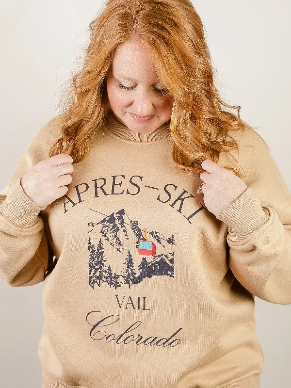 Taupe Fleece Ski Graphic Sweatshirt